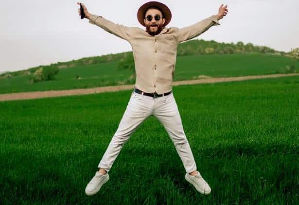 man in excitement