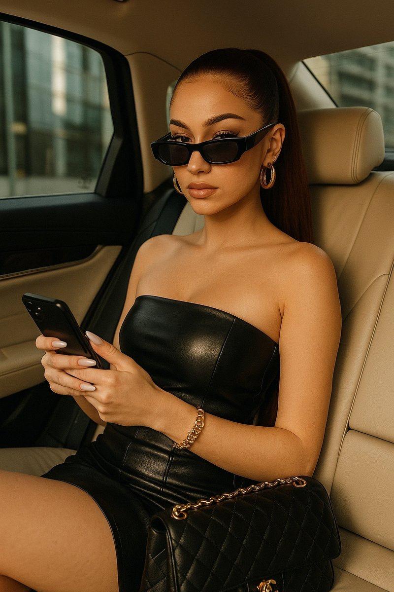 Bhad Bhabie posing confidently in a luxury setting, symbolizing her wealth and influence